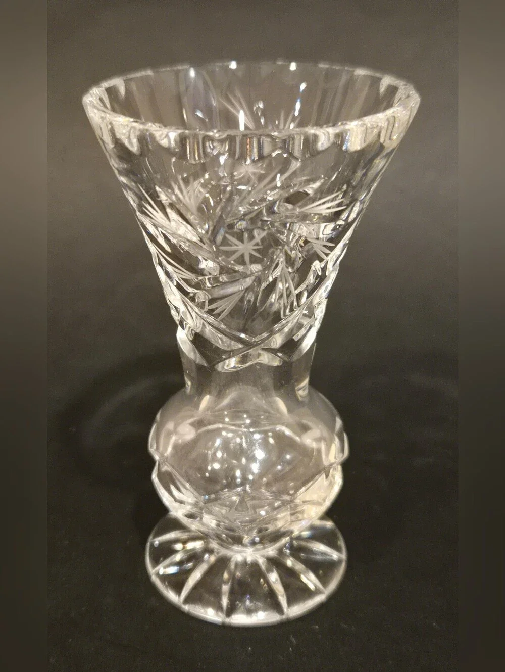 Crystal Cut Glass Bud Vase in Clear